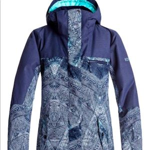 Blue | Womens Roxy Jackets Jetty Block  Snow Jacket Peacoat |
